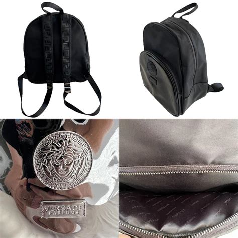 versace black backpack rucksack gym weekend travel bag|Versace backpacks for men.